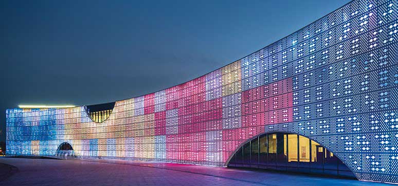 ایده نمای ساختمان با LED